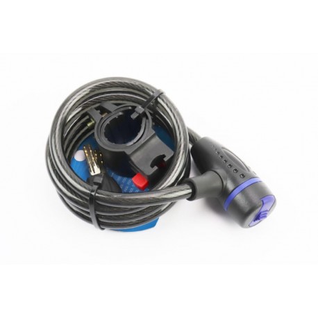 Замок протиугінний тросовий 1500х10мм під ключ, кріпл. за трубу сидіння, AGL-507 AVANTI