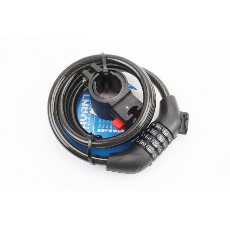 Замок протиугінний тросовий 1200х10мм з 4-х значним кодом, кріпл. за трубу сидіння, AGL-705 AVANTI