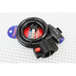 Замок протиугінний тросовий 1200х12мм під ключ, кріпл. за трубу сидіння, TY586E Tonyon