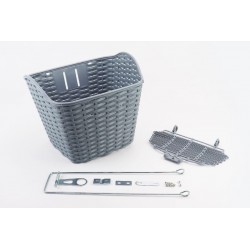 Кошик передній 26" з кришкою, пластмасовий, сірий TH-059 Китай