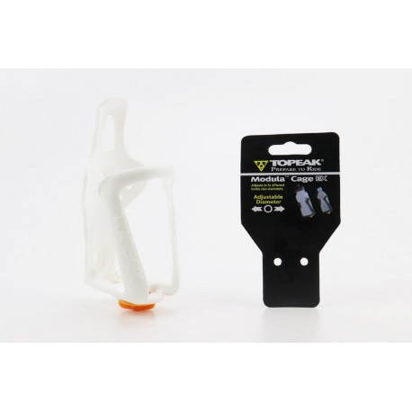 Фляготримач пластиковий з регулюванням під фляги 51-73мм, кріпл. на раму, білий TMD05B TOPEAK