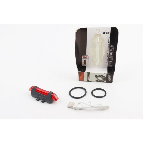 Ліхтар задній 5 діодів 15 lumen, Li-ion 3.7V 330mAh зарядка від USB, вологозахисний, BS-216/DС-918 Китай