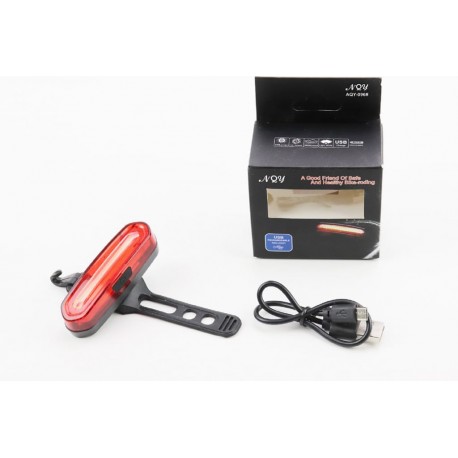 Ліхтар задній 120 lumen, Li-ion 3.7V 600mAh зарядка від USB, вологозахисний, AQY-096 Китай