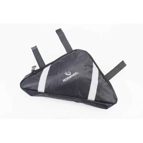 Сумка під раму трикутна 280х220х200мм, кріпл. на липучці, вологозахисна, світловідбиваючі смуги, чорна Roswheel