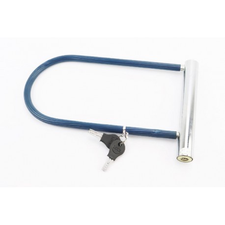 Замок протиугінний U-подібний 175x290 (120х250)мм, товщина скоби 10мм під ключ, синій Китай