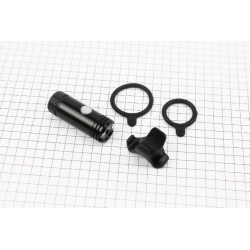 Ліхтар передній 1 діод 120 lumen алюмінієвий, Li-ion 3.7V 600mAh зарядка від USB, вологозахисний, чорний JY-7012FA Китай