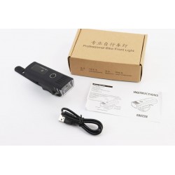 Ліхтар передній 1 діод 250 lumen алюмінієвий, Li-ion 3.7V 1500mAh зарядка від USB, ДАТЧИК СВІТЛА, вологозахисний, чорний EOS220 