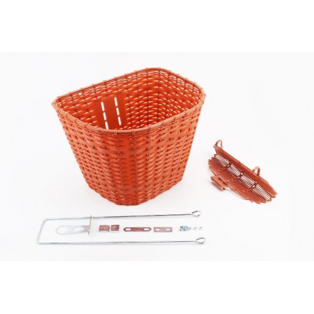 Кошик передній 26" з кришкою, пластмасовий, коричневий TH-057 Китай