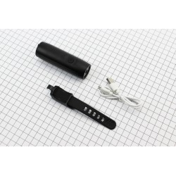Фонарь передний 1 диод 300 lumen алюминиевый, Li-ion 3.7V 2200mAh зарядка от USB, влагозащитный, черный Китай