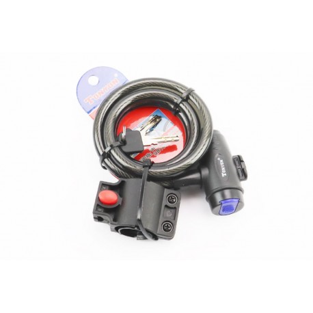 Замок протиугінний тросовий 1200х12мм під ключ, кріпл. за трубу сидіння, TY588E Tonyon