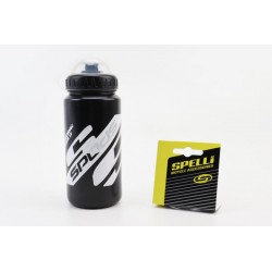 Фляга пластикова 600мл, з захисною кришкою, чорно-біла SWB-528-M SPELLI