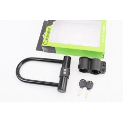 Замок протиугінний U-подібний 120x180 (70х140)мм, товщина скоби 14мм під ключ, чорний T603 JINJIAN