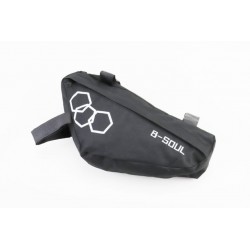 Сумка передняя под раму треугольная 280х135х60мм, крепл. на липучке, влагозащитная, чёрная B-SOUL