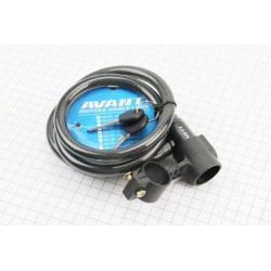 Замок протиугінний тросовий 1500х12мм під ключ, кріпл. за трубу сидіння, AGL-104 AVANTI