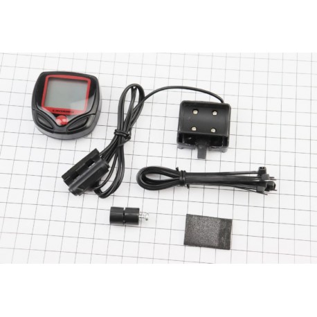 Велокомпьютер 15-функций, проводной, чёрный (без батареек) Crosser 268А Китай