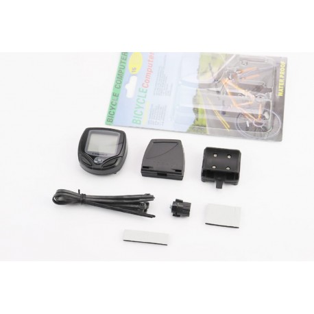 Велокомпьютер 15-функций, беспроводной, влагозащитный, чёрный (без батареек) Crosser 368С Китай