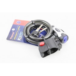 Замок протиугінний тросовий 1000х12мм під ключ, кріпл. за трубу сидіння, TY555 Tonyon