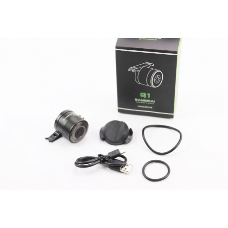 Ліхтар задній 7 кольорів (Multicolor) алюмінієвий, Li-ion 3.7V 250mAh зарядка від USB IPx6, чорний Samurai Q1 RockBros