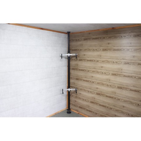 Подставка под 2 велосипеда телескопическая 1,7-4м, алюминиевая, чёрная Китай