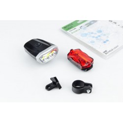 Фонарь передний 3 диода+задний 5 диодов, влагозащитные к-кт, QIXUN QX-T0598 Китай