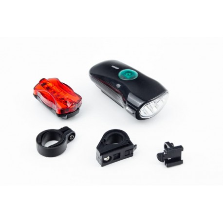 Ліхтар передній 4 діода+задній 5 діодів к-кт, JY-822C+004T (без батарейок) Китай