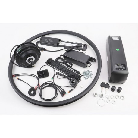 ЕЛЕКТРО-НАБІР заднього колеса 26" 36V-500W, під вільнобіг, Disk-brake, кріпл. гайка+батарея Li-ion 36V 13Ah, НЕ В ЗБОРІ! (електр