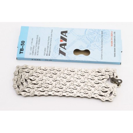 Цепь приводная 1/2х3/32х116L 6/7 скоростей, серебристая TB-50 TAYA