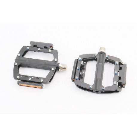 Педалі MTB широкі 9/16" (101x98x16мм) зі знімними шипами, 2 пром-підшипники (6х13х5), алюмінієві, чорні NWL-506B FPD