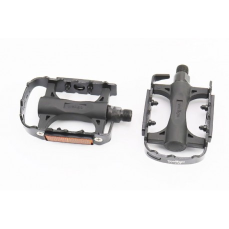 Педали MTB 9/16" (106x64.5x28.5mm) пластико-алюминиевые, чёрные LU-C25 Wellgo