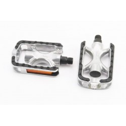 Педали CITY 9/16" (107x70x26.5mm) алюминиевые, серебристо-чёрные C33 Wellgo