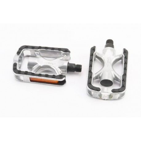 Педалі CITY 9/16" (107x70x26.5мм) алюмінієві, сріблясто-чорні C33 Wellgo