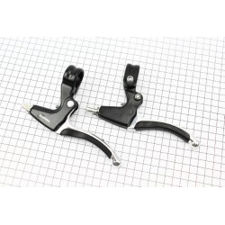 Гальмівні ручки з гумовими вставками, алюмінієві, чорно-сірі HJ-330AD ALHONGA