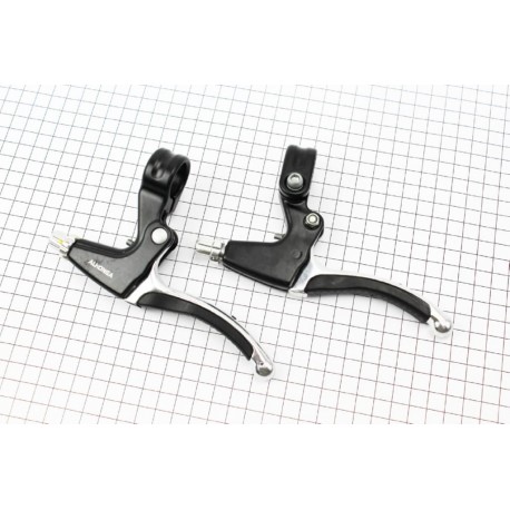 Гальмівні ручки з гумовими вставками, алюмінієві, чорно-сірі HJ-330AD ALHONGA