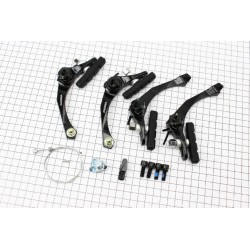 Тормоз "BMX" U-brake (2 колеса), ход колодки 29-45мм, алюминиевый, чёрный HJ-926ADU ALHONGA