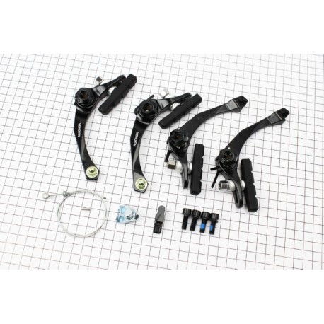 Тормоз "BMX" U-brake (2 колеса), ход колодки 29-45мм, алюминиевый, чёрный HJ-926ADU ALHONGA