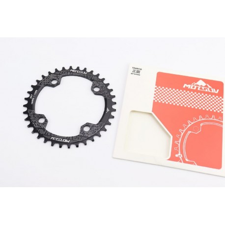 Зірка передня MTB Narrow Wide 36Т (BCD:104мм), алюмінієва, чорна Motsuv