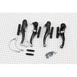 Гальмо V-brake 110мм (2 колеса), алюмінієве, чорне HJ-805AD7 ALHONGA