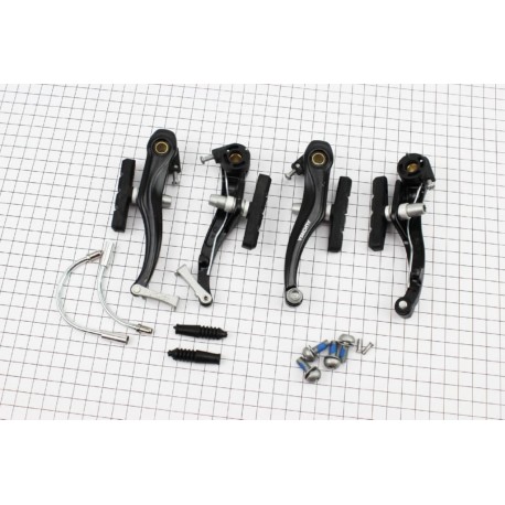 Гальмо V-brake 110мм (2 колеса), алюмінієве, чорне HJ-805AD7 ALHONGA