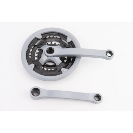 Шатуны "квадрат" 170мм, 42.34.24T MTB, серо-синие GR 02 (узкий), (возможны потертости) Китай