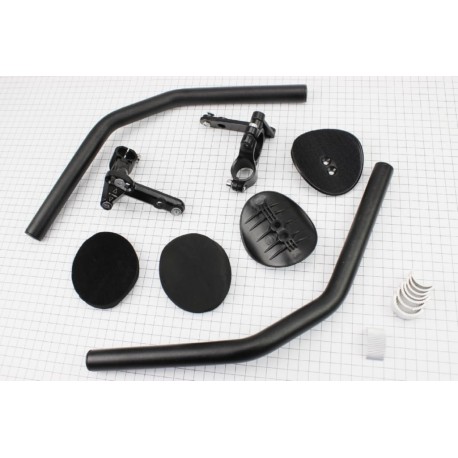 Кермо лежак 22,2/25,4/31,8 регульований, алюмінієвий, чорний Китай