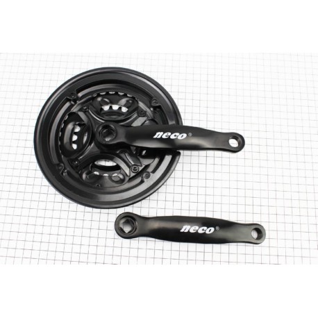 Шатуни "квадрат" 152мм, 42.34.24T MTB, чорні NSS-3001 Neco