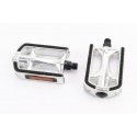 Педали CITY 9/16" (113x71x25mm) алюминиевые, серебристо-чёрные NWL-266 FPD