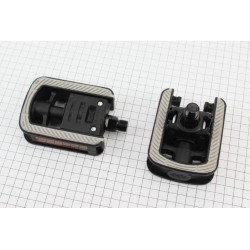 Педали FOLDING складные 9/16" (109x76x35mm) пластиковые, чёрно-серые NW-319 FPD