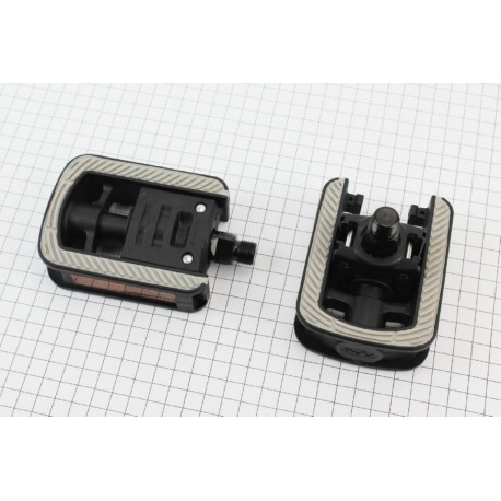 Педали FOLDING складные 9/16" (109x76x35mm) пластиковые, чёрно-серые NW-319 FPD