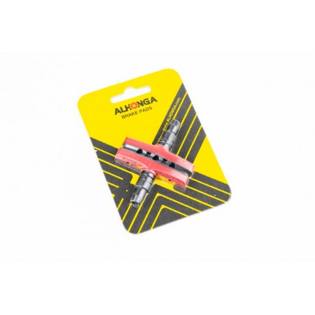 Гальмівні колодки V-brake 60мм, на блістері, чорно-червоні HJ-EN02 ALHONGA