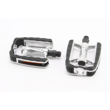 Педали CITY 9/16" (108x82x25mm) алюминиевые, серебристо-чёрные С220DU Wellgo