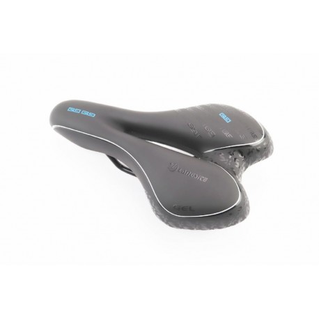 Сидіння MTB 270x160мм, чорно-біло-синє "GEL" Китай