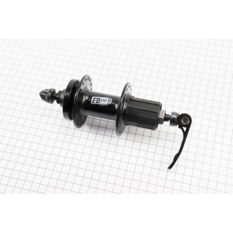 Втулка задня MTB алюмінієва 14Gx36H під касету 8-11зв, Disk-brake, 2 пром-підшипники 6200 2RS, кріпл. ексцентрик, чорна FB-A282R