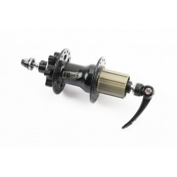 Втулка задняя MTB алюминиевая 14Gx32H под кассету 8-11зв, Disk-brake, 4 пром-подшипники 6001 2RS, крепл. эксцентрик, чёрная FB-A