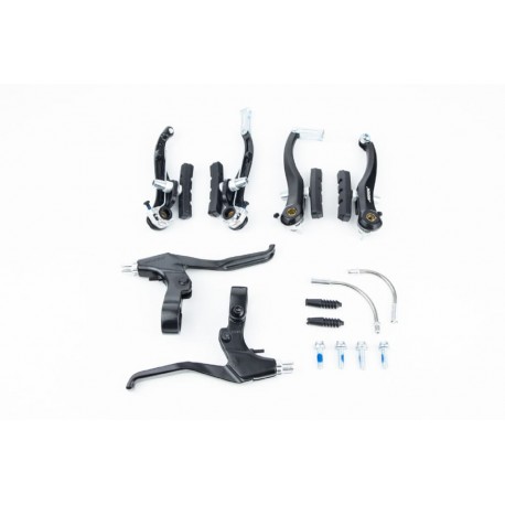 Тормоз V-brake 110мм (2 колеса) с ручками, алюминиевый, чёрный 10DG/483D ARTEK